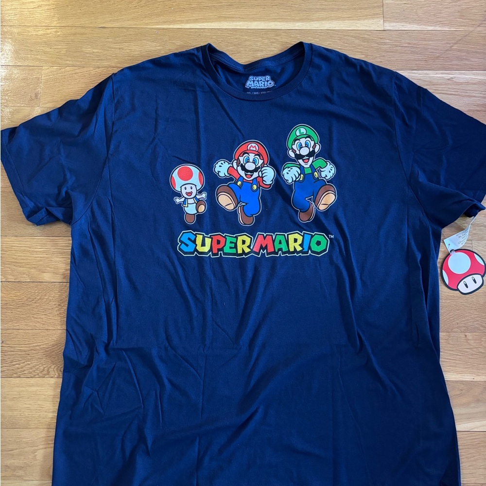 Super Mario Navy Blue Graphic T-Shirt
